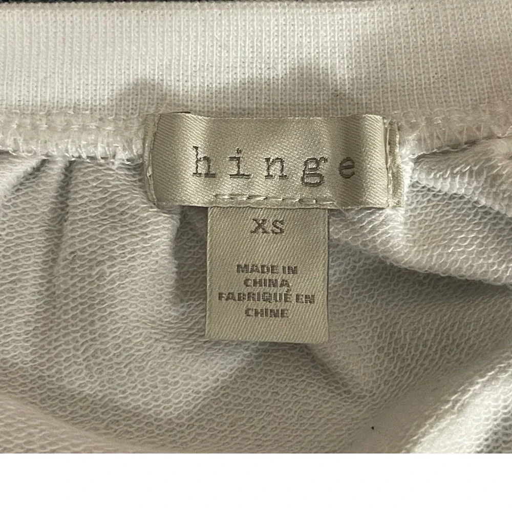 HINGE Womens Tiered Sleeve Sweatshirt Top White XS Crewneck Casual - Picture 6 of 9